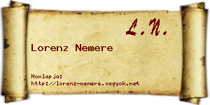 Lorenz Nemere névjegykártya